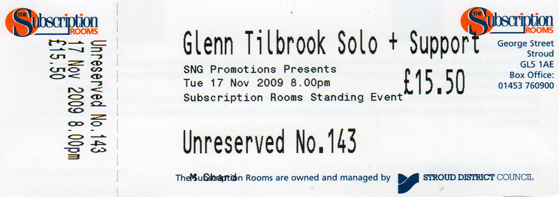 Glenn Tilbrook Ticket